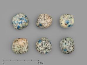 Азурит в граните (камень K2), галтовка ||| категории, 2-2,5 см