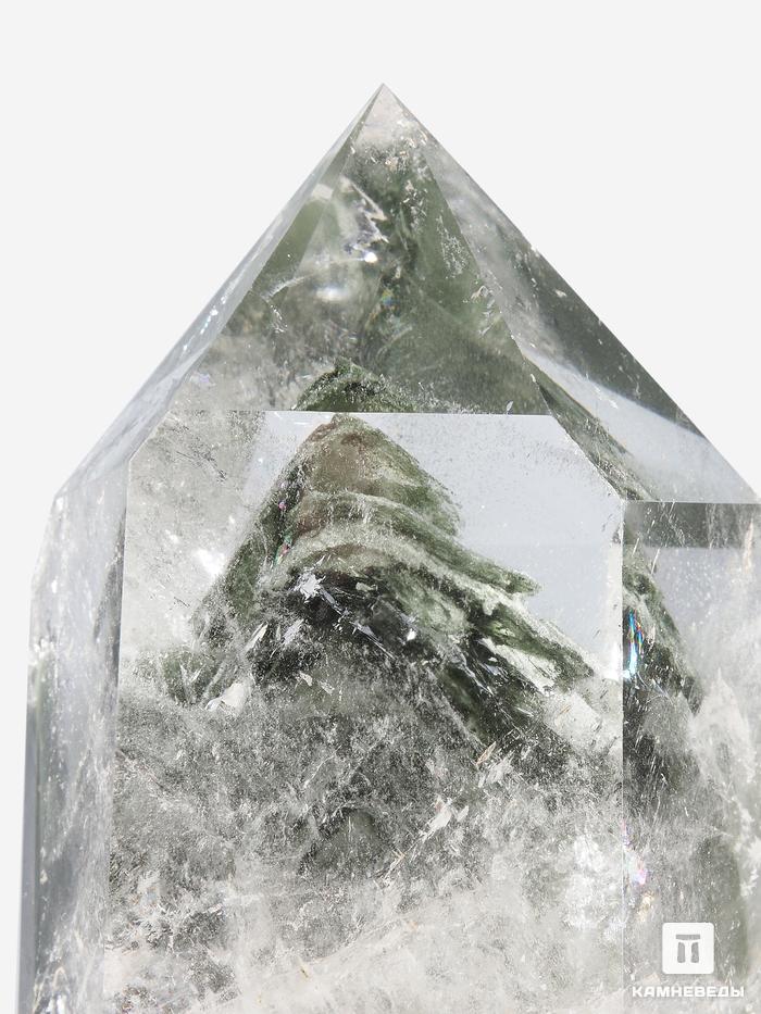 Горный хрусталь с фантомом, приполированный кристалл на деревянной подставке 18,5х10х10 см, 27326, фото 3